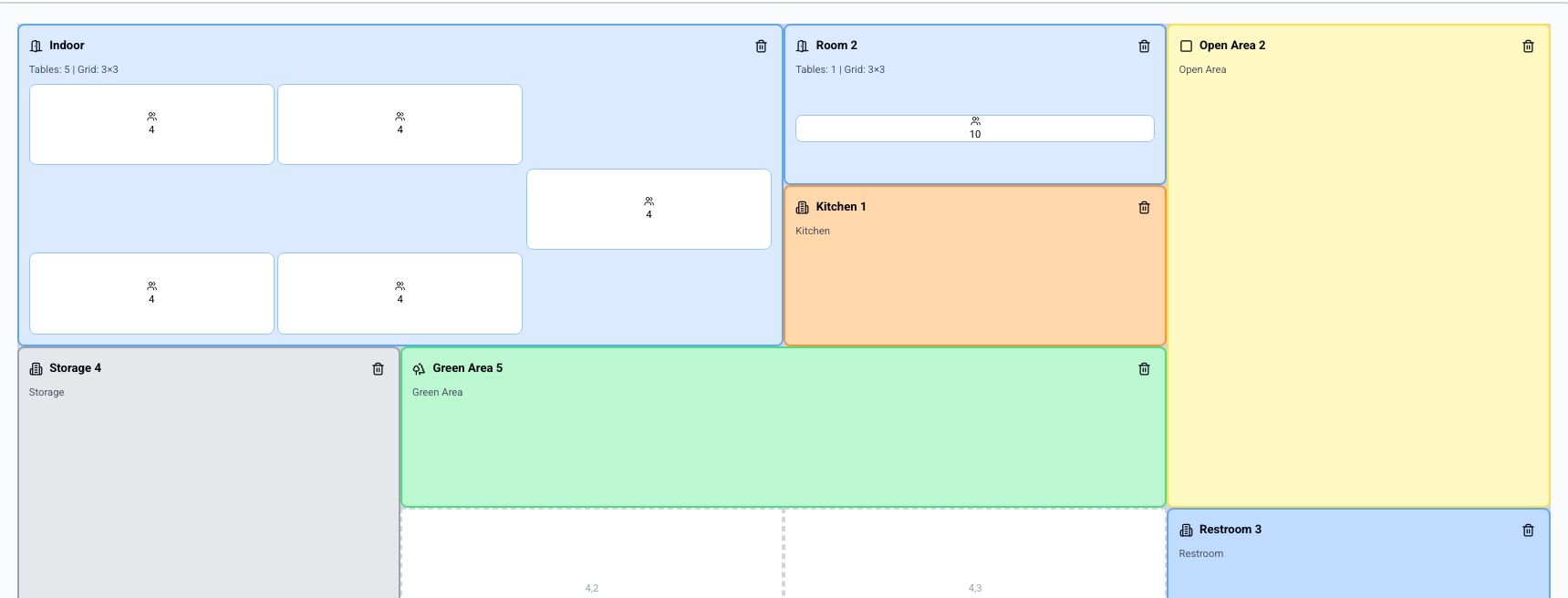 Real-time floor and table management dashboard