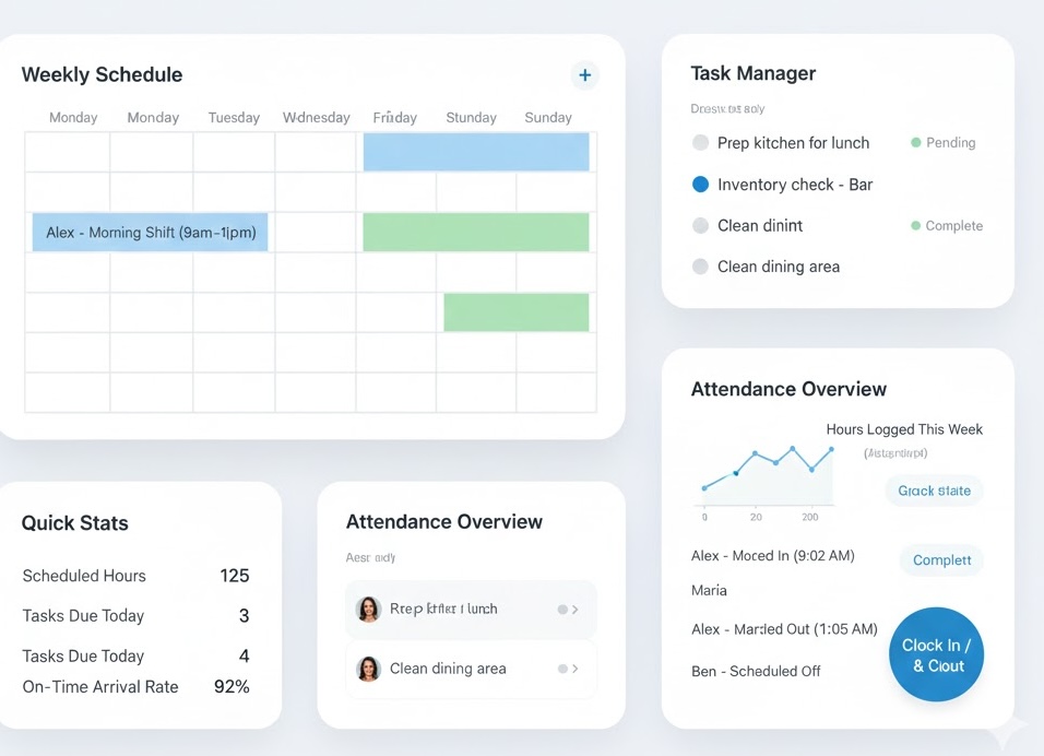 Staff scheduling and shift management